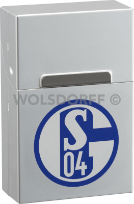 AluBox chrom mit Vereinslogo FC Schalke 04