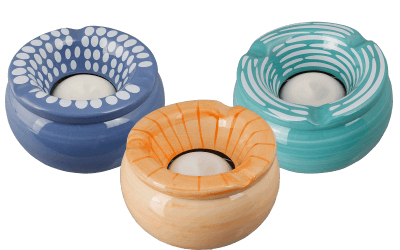 Windaschenbecher Keramik Dekor farbig sortiert 12cm