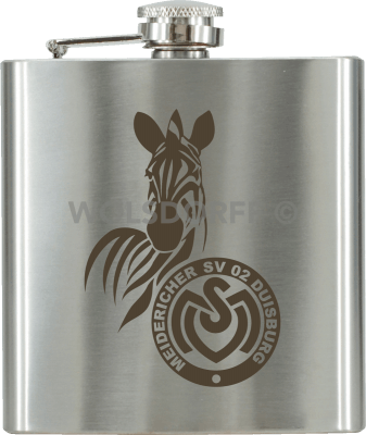 Taschenflasche Chrom MSV Duisburg Vereinslogo