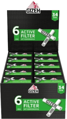 GIZEH Black Active Filter 6mm 34 Stück