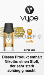 Vype ePod Caps vPro Rich Vanilla 2er Vype ePod Caps vPro Rich Vanilla 2er