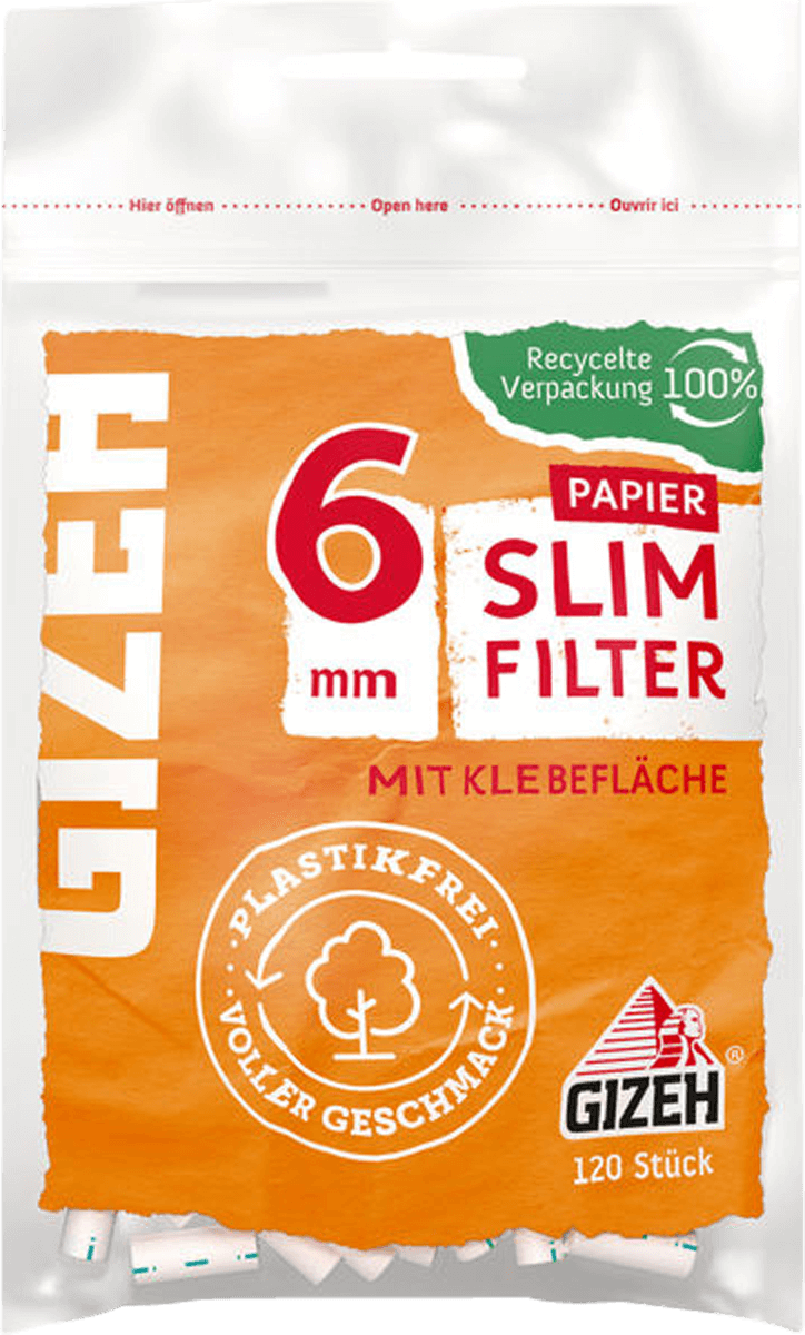 Gizeh Filter - Aktivkohle, 6 mm - 34 Stück