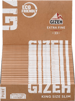 GIZEH Pure King Size Slim 34 Blättchen + 34 Tips