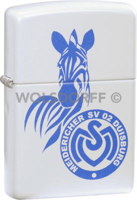 Zippo white matte MSV Duisburg