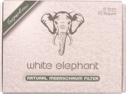White Elephant Natur-Meerschaumfilter 9mm 40 Stück