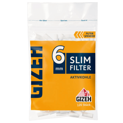 GIZEH Slim Filter Aktivkohle 6mm 120 Stück