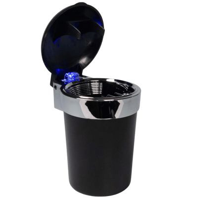 Autoaschenbecher blau/schwarz mit LED-Leuchte