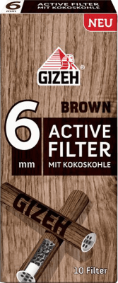 GIZEH Brown Active Filter 6mm 10 Stück
