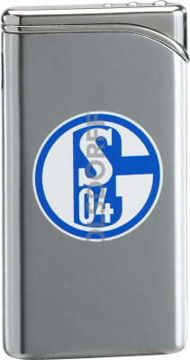 Feuerzeug Tempo Chrom matt FC Schalke 04 Vereinslogo bedruckt