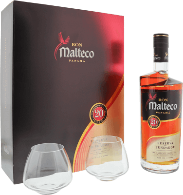 Ron Malteco 20 Jahre Rum Geschenkset mit 2 Gläsern