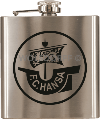 Taschenflasche F.C. Hansa Rostock Vereinslogo schwarz