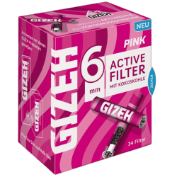 GIZEH Pink Active Filter 6mm 34 Stück