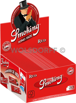 Smoking King Size Red 50 x 33 Blatt