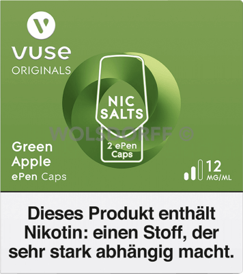 Vuse ePen Caps Nic Salts Green Apple 2er