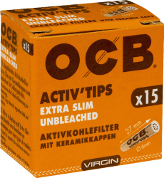OCB Activ Tips Extra Slim Unbleached 6mm 15er