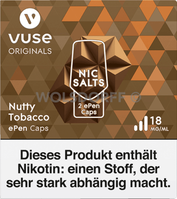 Vuse ePen Caps Nic Salts Nutty Tobacco 2er