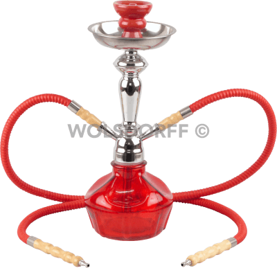 Wasserpfeife "Horus" rot 2er/37cm B-Ware